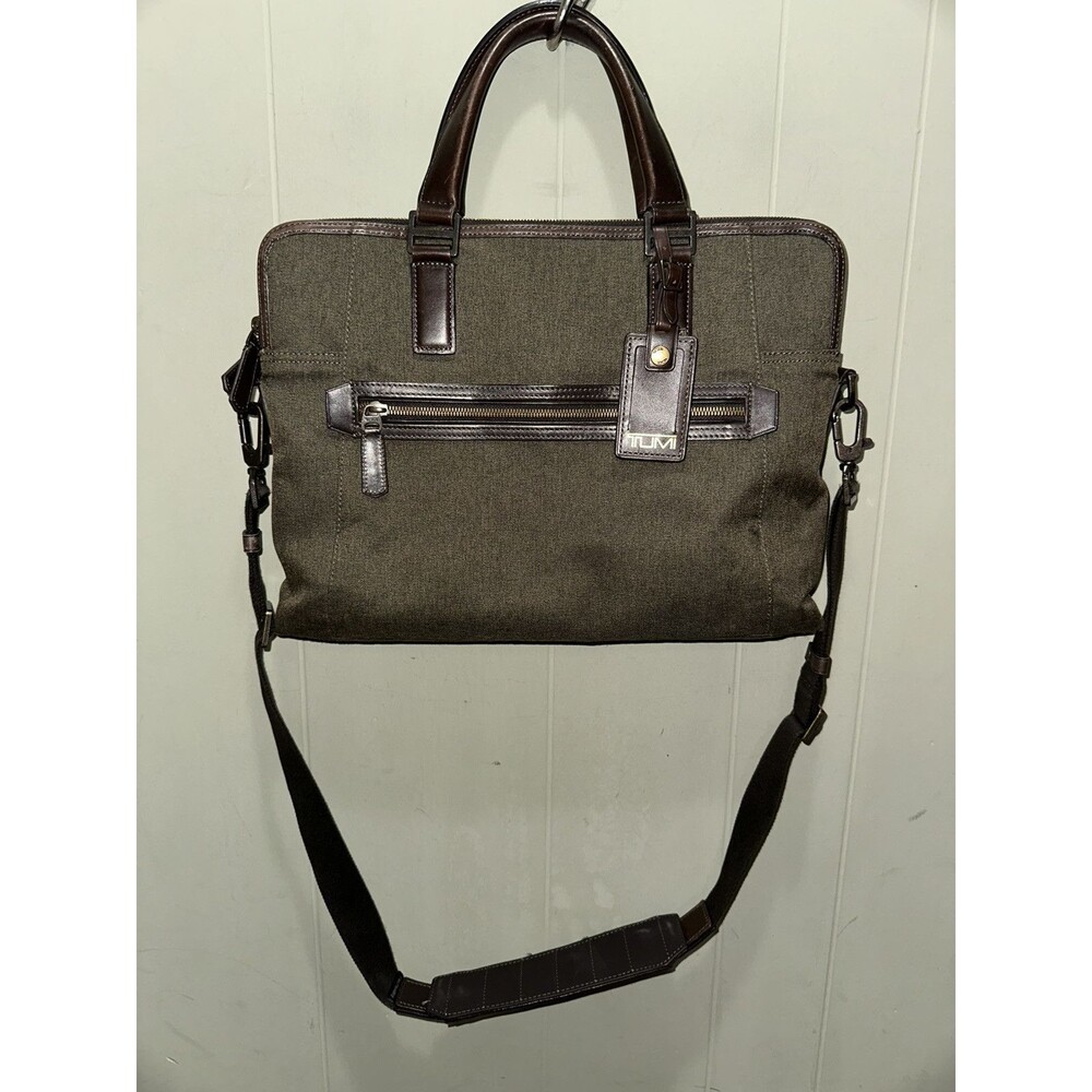 TUMI BEACON HILL BRANCH SLIM LAPTOP BRIEF CASE MESSENGER SATCHEL BAG LEATHER EUC